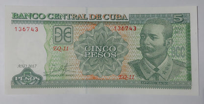Cuba 5 Pesos 2017 UNC P116q