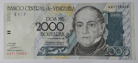 Venezuela 2000 Bolivars 1998 P80 UNC - ZealHobbieZ