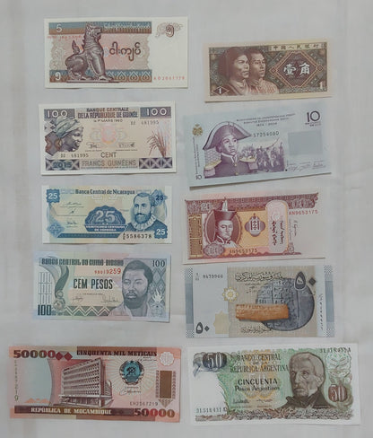 50 Different Country Banknotes SET Lot 1 | Unique Collection for Collectors