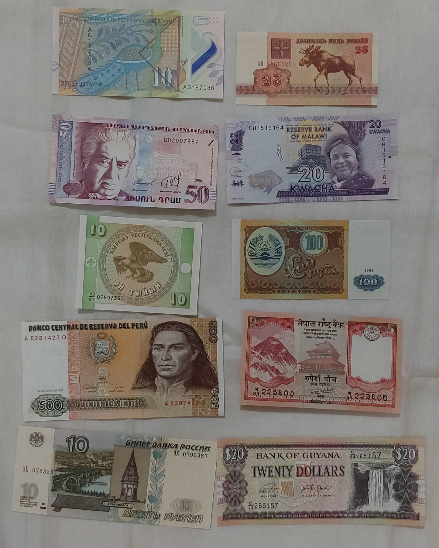 50 Different Country Banknotes SET Lot 1 | Unique Collection for Collectors