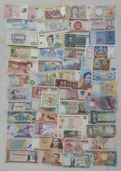 50 Different Country Banknotes SET Lot 2 | Unique UNC Notes for Collectors