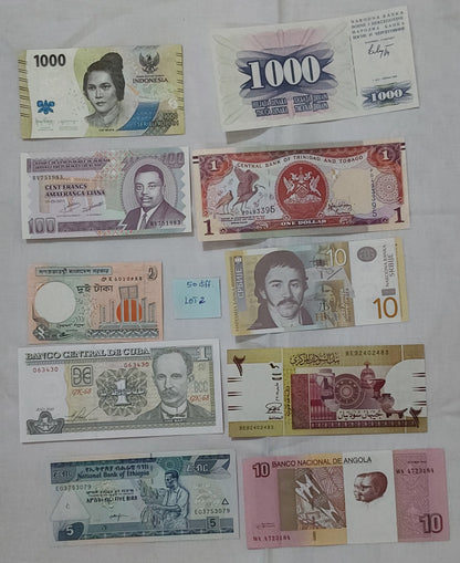 50 Different Country Banknotes SET Lot 2 | Unique UNC Notes for Collectors