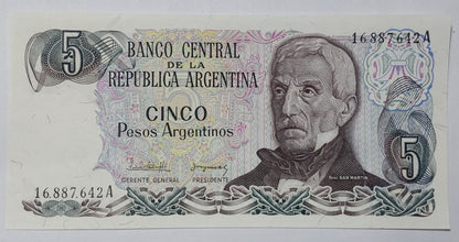 Argentina 5 Pesos Argentinos 1983 Banknote - UNC | World Bank note collection