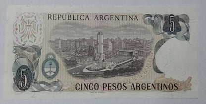 Argentina 5 Pesos Argentinos 1983 Banknote - UNC | World Bank note collection