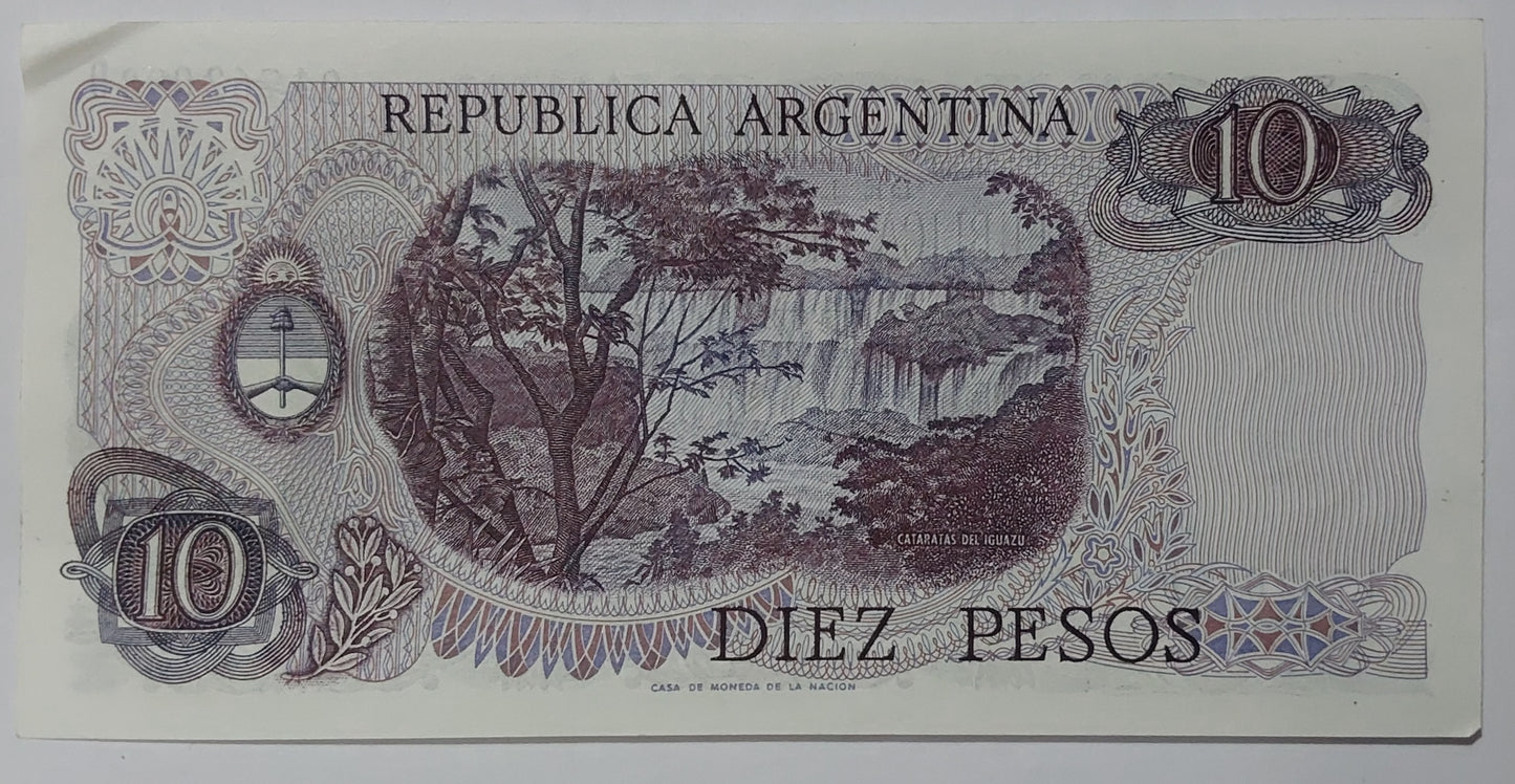 Argentina 10 Pesos  P300 1976 UNC- Rare Currency Collection