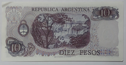 Argentina 10 Pesos  P300 1976 UNC- Rare Currency Collection