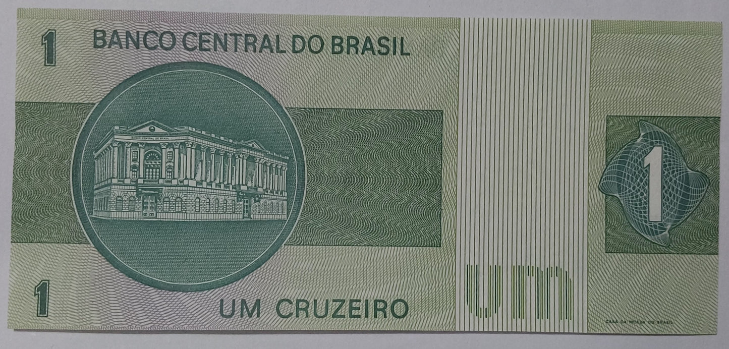 Brazil 1 Cruzeiro 1980 P91Ac UNC - Rare Banknote for Collectors