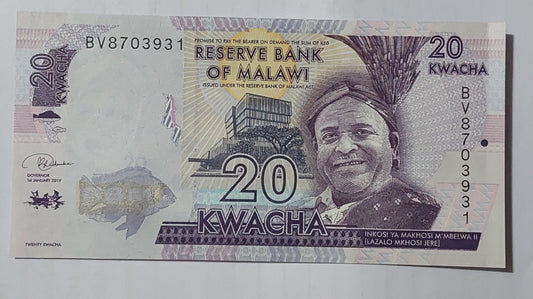 Malawi 20 Kwacha 2012 P57 UNC Banknote - ZealHobbieZ