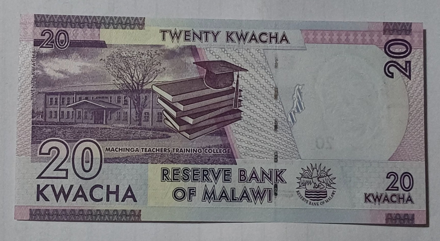 Malawi 20 Kwacha 2012 P57 UNC Banknote - ZealHobbieZ