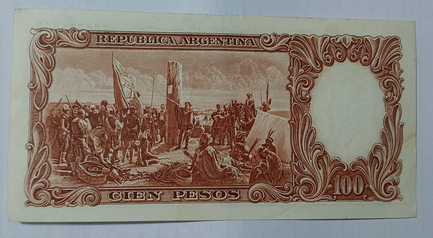 Argentina 100 Pesos 1964-65 P272c Used Note - Rare Currency Collector's Item