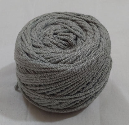 18Ply Cotton Yarn Material For Knitting, Crochet, Macramé, Diy Craft 100Gms Ball grey