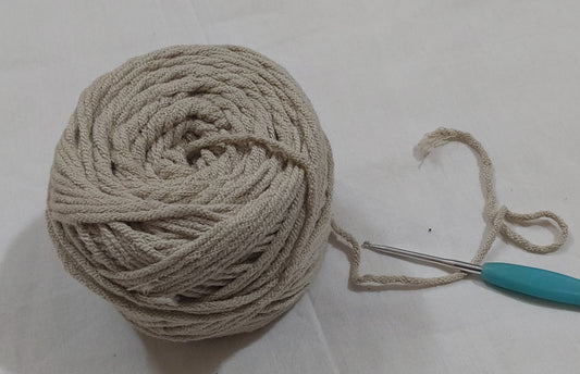 8 Ply Cotton Yarn Baby Soft Materials For Knitting, Crochet, Macrame, Diy Craft 100Gms Ball Tan (Oat1)