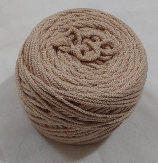 16Ply Cotton Yarn Material For Knitting, Crochet, Macramé, Diy Craft 100Gms Ball Tan (Sand)