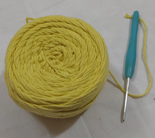 8 Ply Cotton Yarn Baby Soft Materials For Knitting, Crochet, Macrame, Diy Craft 100Gms Ball Yellow1