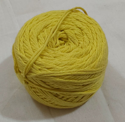 8 Ply Cotton Yarn Baby Soft Materials For Knitting, Crochet, Macrame, Diy Craft 100Gms Ball Yellow1