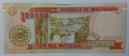 Mozambique 100 000 Meticais 1993 P139 UNC Banknote - ZealHobbieZ