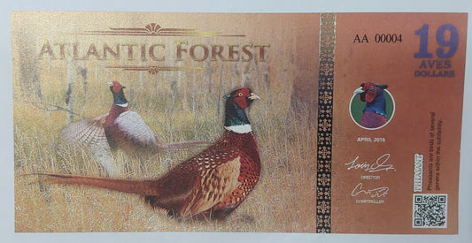 ATLANTIC FOREST 19 AVES DOLLAR UNC - PRIVATE ISSUE UNC - ZealhobbieZ