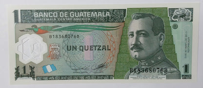 Guatemala 1 Quetzal 2012 P115 UNC Polymer Banknote - ZealhobbieZ