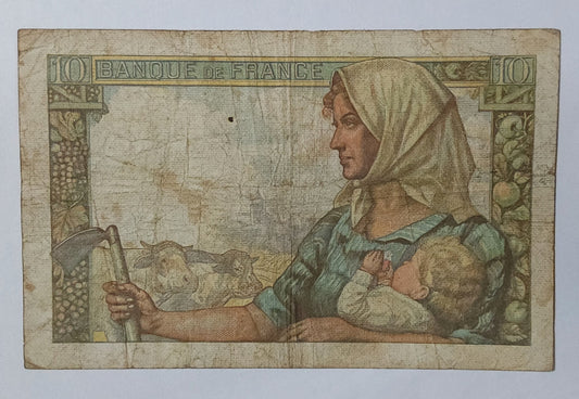 France 10 Francs 26.11.1942 P99 used ZealhobbieZ