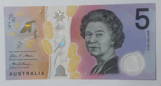 Australia 5 Dollars Polymer Banknote  2016 P62 UNC- ZealhobbieZ