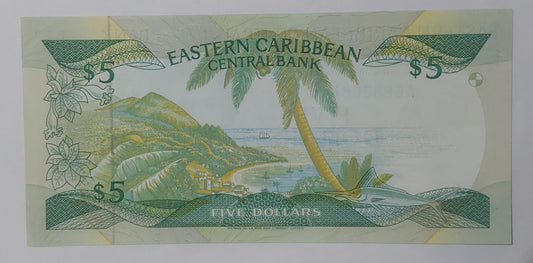 East Carribbean states 5 dollar K ( Saint Kitts & Nevis ) P18k Rare UNC - ZealhobbieZ