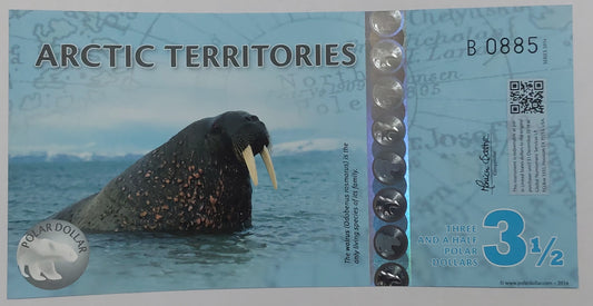 ARCTIC TERRITORIES 3½ POLAR DOLLAR UNC - PRIVATE ISSUE UNC - ZealhobbieZ