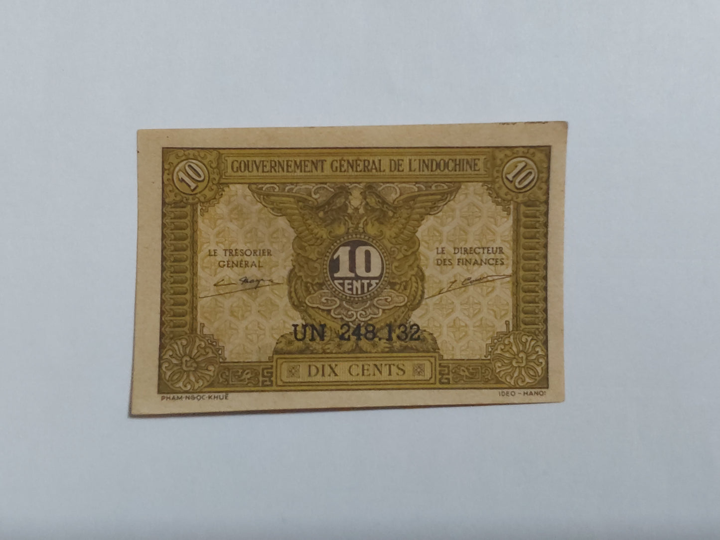 French indochina 10 cents 1942 P89 - Rare UNC Zeal hobbiez