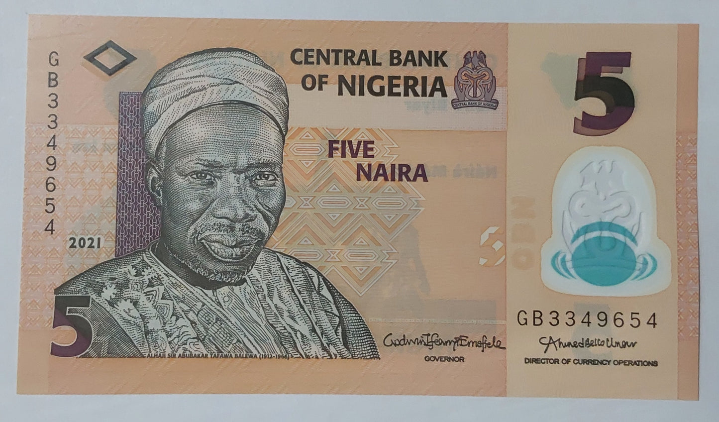 Nigeria 5 Naira 2021 UNC Polymer - ZealhobbieZ