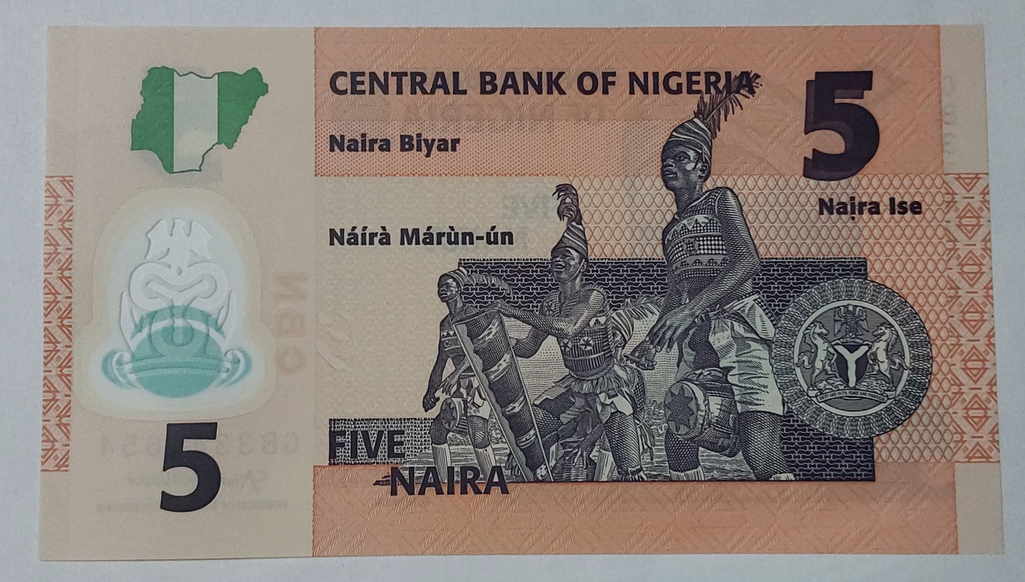 Nigeria 5 Naira 2021 UNC Polymer - ZealhobbieZ