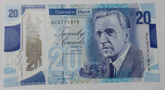Northern ireland 20 pound sterling polymer 2019 UNC - ZealhobbieZ (Danske bank)