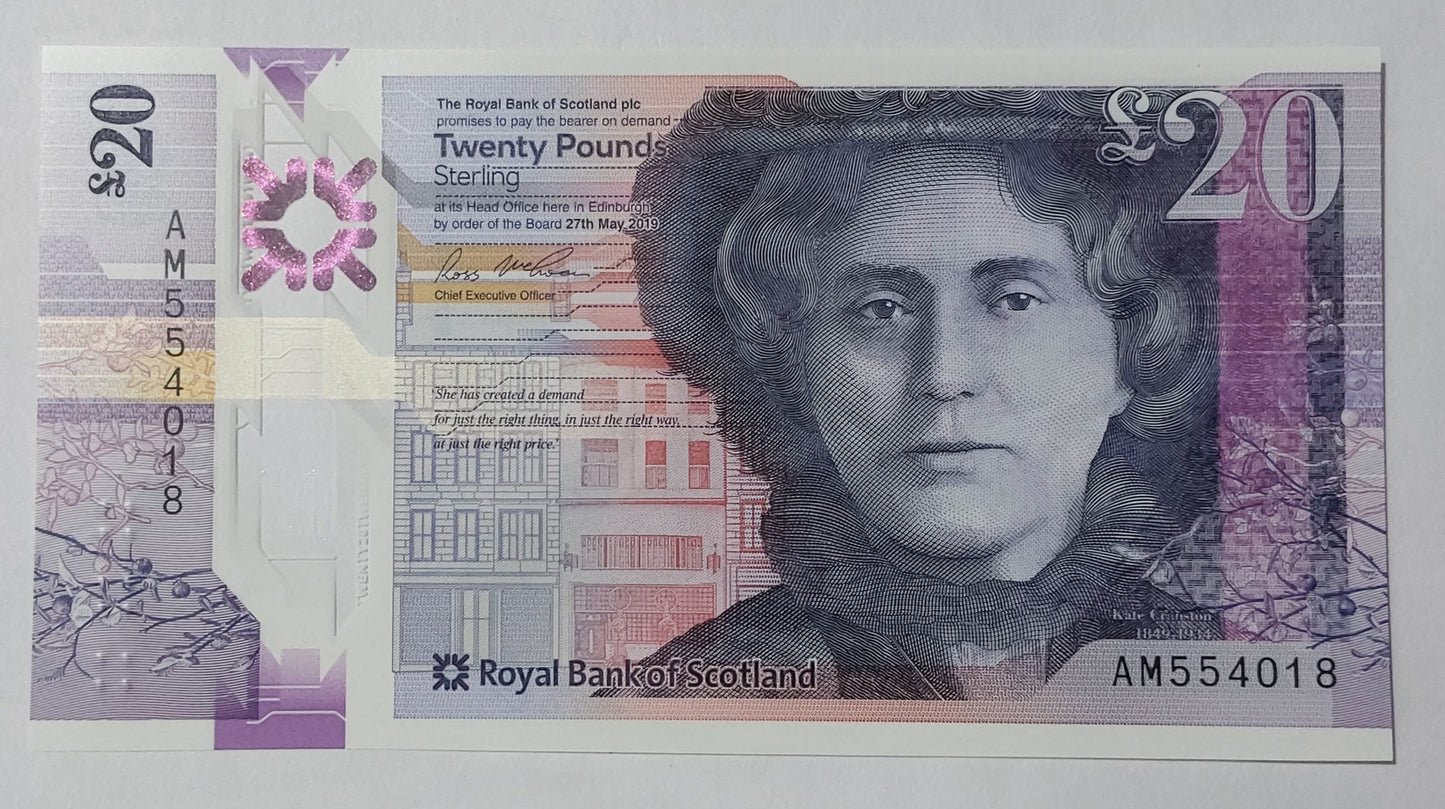 SCOTLAND 20 pound sterling polymer 2019 UNC - ZealhobbieZ (royal bank of scotland)