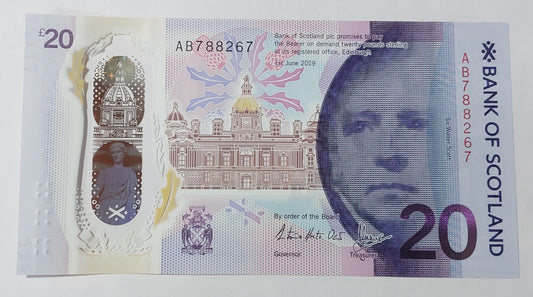 SCOTLAND 20 pound sterling polymer 2019 UNC - ZealhobbieZ (bank of scotland)