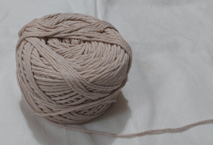 8 Ply Cotton Yarn Baby Soft Materials For Knitting, Crochet, Macrame, Diy Craft 100Gms Ball Tan(Nude)