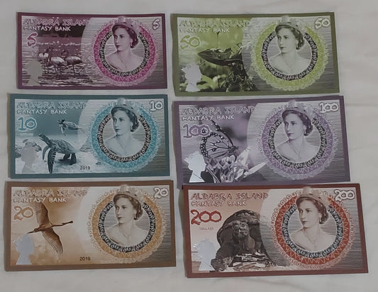 Aldabra Island 5, 10, 20, 50, 100 Pounds FANTASY set