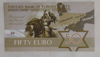 Bank of Turkish states - 10,20,25,50,100,200 Euro (Fantasy banknote) set