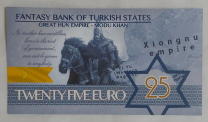 Bank of Turkish states - 10,20,25,50,100,200 Euro (Fantasy banknote) set