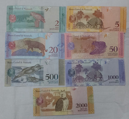 Venezuela 2,5,20,50,500,1000 and 2000 Lot