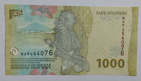 Indonesia 1000 rupiah 2022 P162 UNC