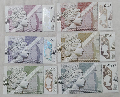 Azores 2019 pound 6 note SET Fantasy note Queen Elizabeth II UNC  (not a legal tender)