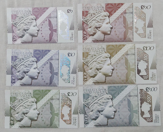 Azores 2019 pound 6 note SET Fantasy note Queen Elizabeth II UNC  (not a legal tender)