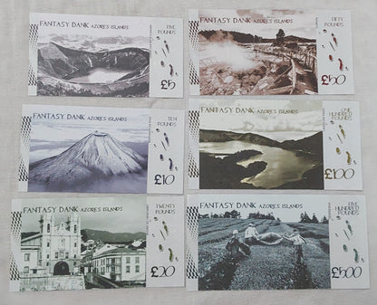 Azores 2019 pound 6 note SET Fantasy note Queen Elizabeth II UNC  (not a legal tender)