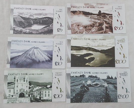 Azores 2019 pound 6 note SET Fantasy note Queen Elizabeth II UNC  (not a legal tender)