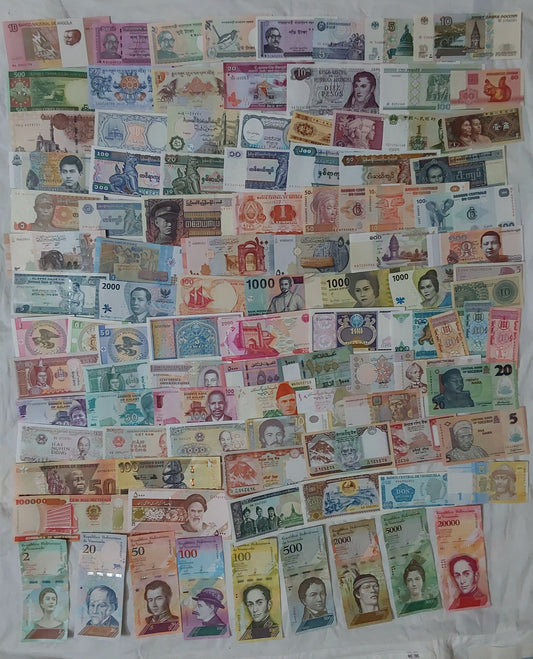 Lot of 100 Different Notes UNC