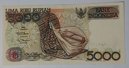 Indonesia 5000 rupiah P130 1992  UNC