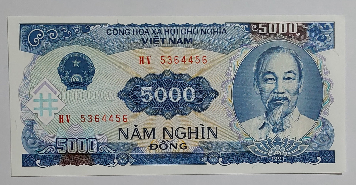 Vietnam 5000 dong 1991 P108 UNC