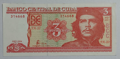 Cuba 3 pesos 2004 P127 UNC (Che Guevara )
