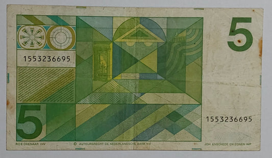 Netherlands 5 gulden 1973 P95 used