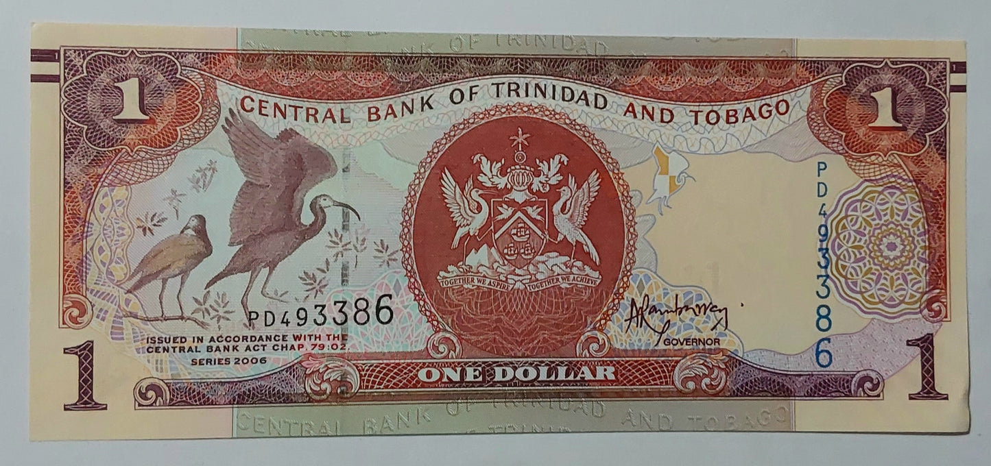 Trinidad and Tobago 1 Dollar 2006 P46A UNC  - World Bank note collection