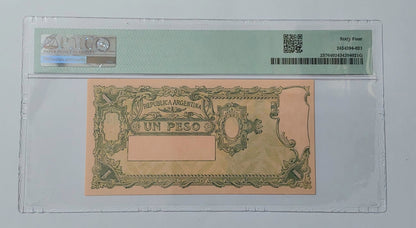 PMG Certified Argentina 1 peso 1947 P257 UNC