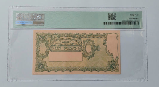 PMG Certified Argentina 1 peso 1947 P257 UNC